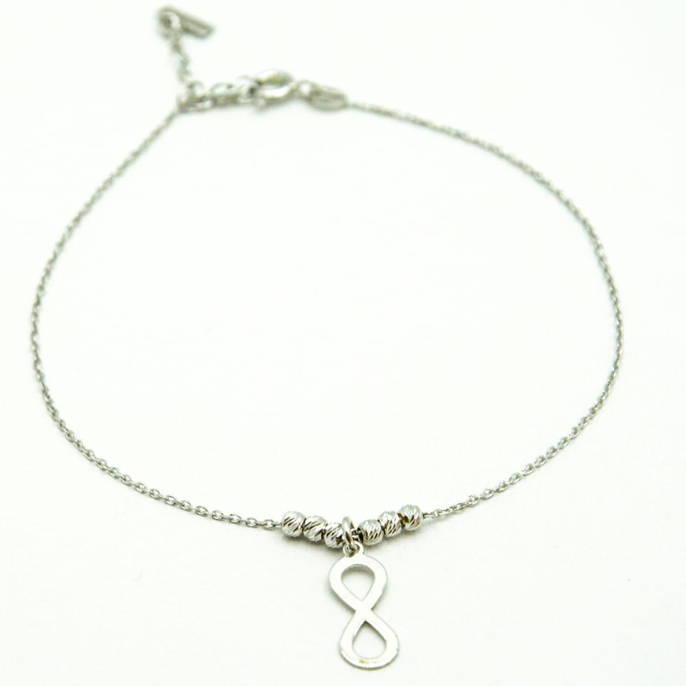 Bransoletka srebrna na nogę nieskończoność SBN0815