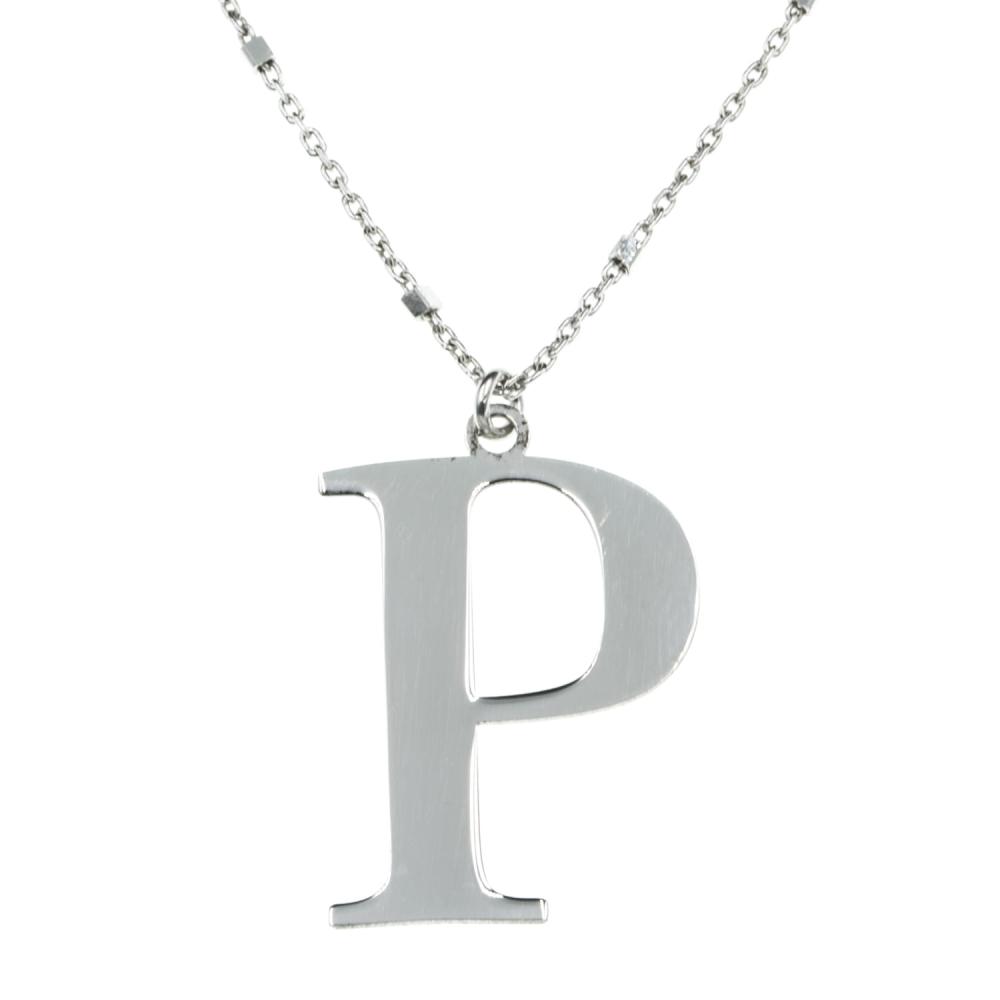 Naszyjnik srebrny litera P SN3715
