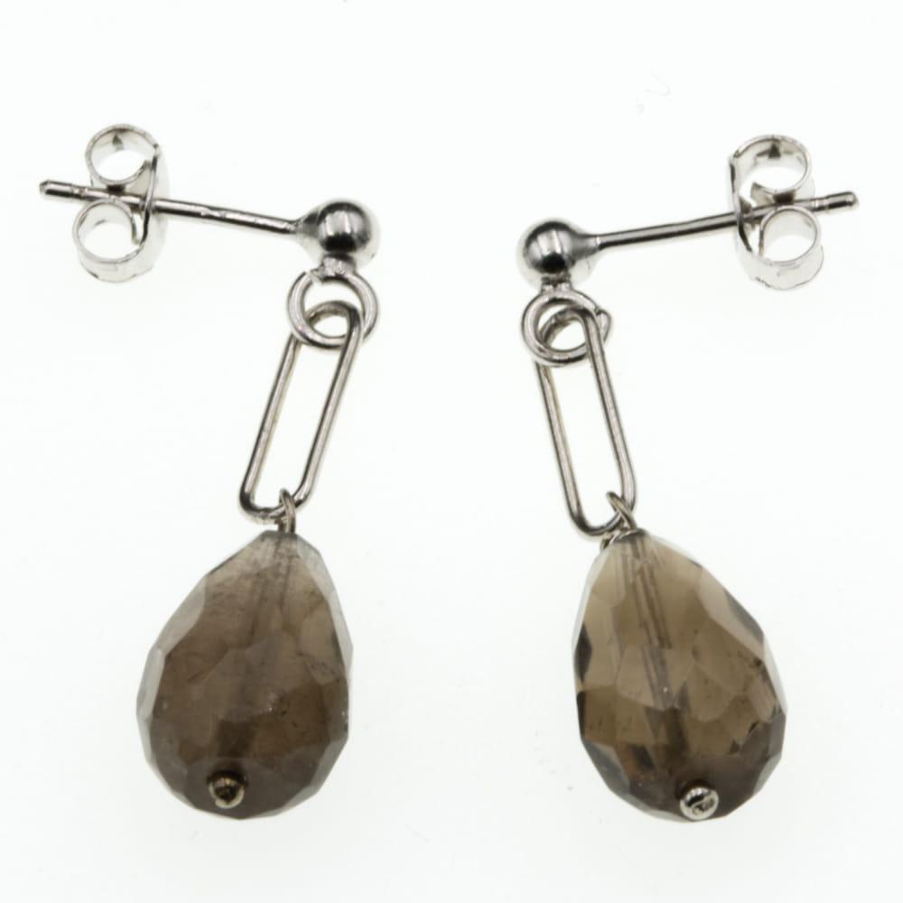 Kolczyki srebrne z kwarcem dymnym SK5163