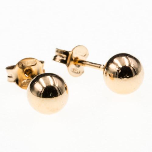 Kolczyki srebrne pozłacane kulki różowym złotem  6mm SK4691.jpg