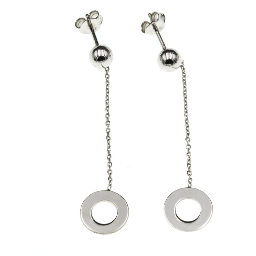 Kolczyki srebrne wiszące kółka SK5987